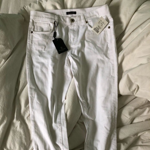 Massimo Dutti Designer White Wash Cuffed Jeans - Picture 3 of 4